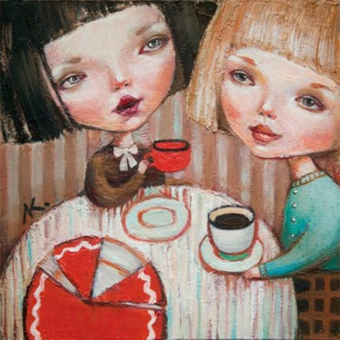Картина под названием "Red cake" - Elena Krashevskaya, Подлинное произведение искусства, Масло