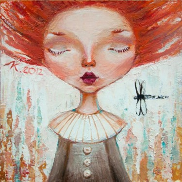 Картина под названием "dragonfly" - Elena Krashevskaya, Подлинное произведение искусства, Масло