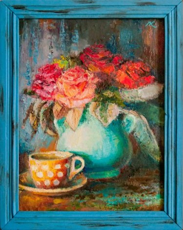 Картина под названием "Roses" - Elena Krashevskaya, Подлинное произведение искусства