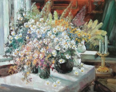 Картина под названием "Bouquet of wild flo…" - Mark Kremer, Подлинное произведение искусства