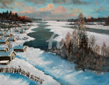 Картина под названием "Kimo lake, spring" - Mark Kremer, Подлинное произведение искусства, Масло