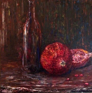 Painting titled "Pomegranates at dawn" by Alexander Kriegel, Original Artwork, Oil