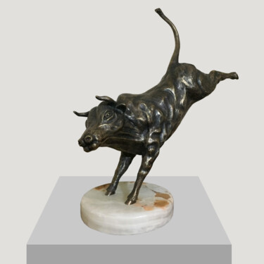 Escultura intitulada "Bull" por Krikor Avessian, Obras de arte originais, Bronze