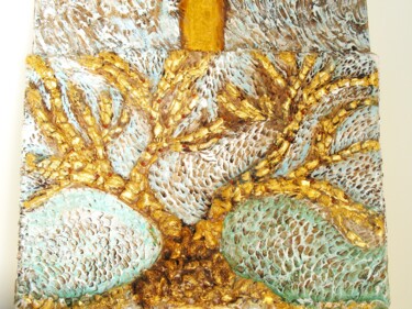 제목이 "L 'albero della vita"인 조형물 Krisalide로, 원작, 테라코타 목재 패널에 장착됨