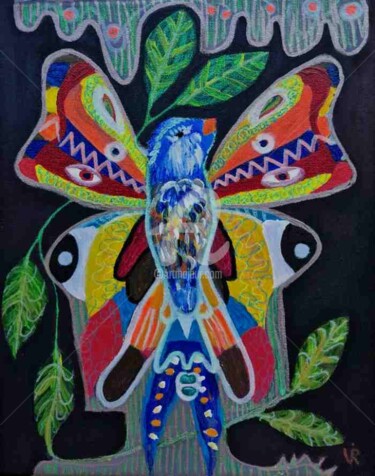 Painting titled "more than a bird" by Krisline, Original Artwork, Acrylic