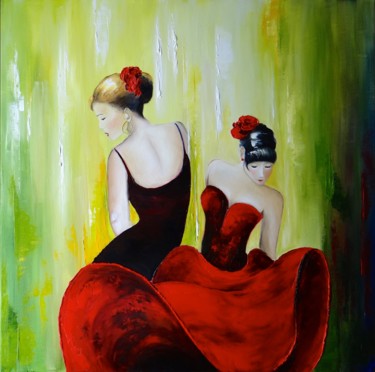 Painting titled "Dans la lumière." by Kristeen Van  Ryswyck, Original Artwork, Oil