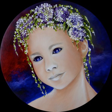 Painting titled "Séraphine" by Kristeen Van  Ryswyck, Original Artwork, Oil