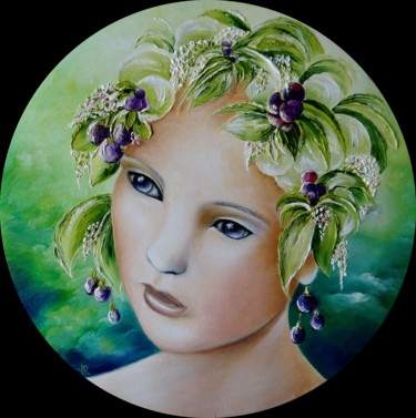 Painting titled "Amandine" by Kristeen Van  Ryswyck, Original Artwork, Oil