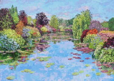 Painting titled "Giverny In Full Blo…" by Kristen Olson Stone, Original Artwork, Oil