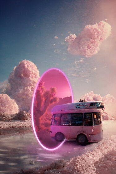 数字艺术 标题为“A bus traveling fro…” 由Kristi Bell, 原创艺术品, 照片蒙太奇