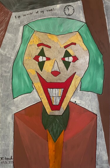 Peinture intitulée "Platino-Gold Joker" par Kristian Benak, Œuvre d'art originale, Huile Monté sur Châssis en bois