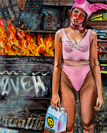 Pintura titulada "The Ex-Girlfiend" por Kristin Voss, Obra de arte original, Acrílico