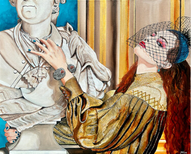 Malerei mit dem Titel "The Bust" von Kristin Voss, Original-Kunstwerk, Acryl
