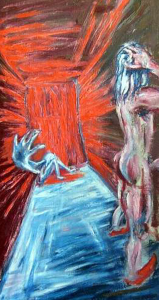 Pittura intitolato "Голубые волосы" da Kristina Dobrynina, Opera d'arte originale, Olio