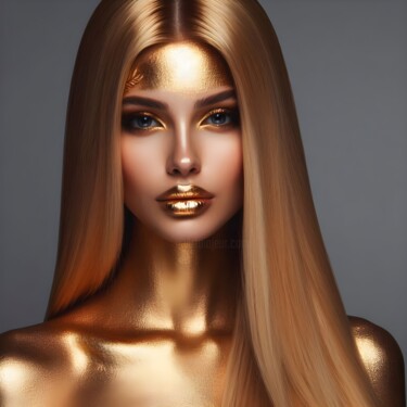 Digital Arts titled "Golden sculpture" by Kristina Maliuta, Original Artwork, AI generated image