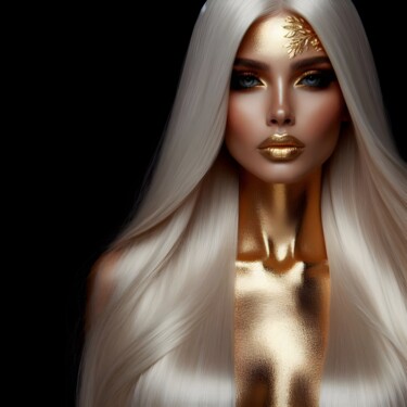Digital Arts titled "Gold time" by Kristina Maliuta, Original Artwork, AI generated image