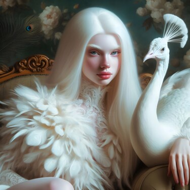 Digital Arts titled "White figure" by Kristina Maliuta, Original Artwork, Digital Painting