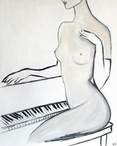 Pittura intitolato "La pianiste" da Kristina Mallen, Opera d'arte originale, Acrilico