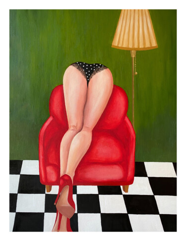 Druckgrafik mit dem Titel "Polka Dot Panties (…" von Kristina Mallen, Original-Kunstwerk, Digitaldruck