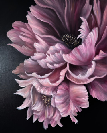 Pintura titulada "Peonies flowers" por Kristina Sergeeva, Obra de arte original, Oleo