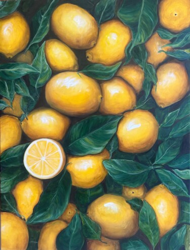 Painting titled "Lemon" by Kristina Sergeeva, Original Artwork, Oil