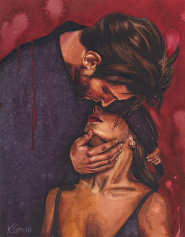 Ζωγραφική με τίτλο "Полное доверие" από Кристина Вешкина (Klem111), Αυθεντικά έργα τέχνης, Ακουαρέλα