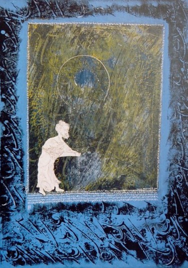 제목이 "Poussières d'étoiles"인 미술작품 Agnan Kroichvili로, 원작, 아크릴 나무 들것 프레임에 장착됨