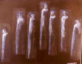 Peinture intitulée "Séance de pose" par Agnan Kroichvili, Œuvre d'art originale