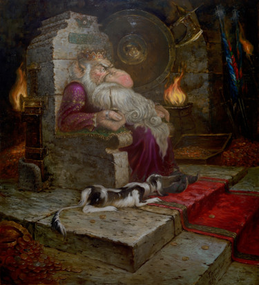 Картина под названием ""Горный король 2"" - Dmitry Krutous, Подлинное произведение искусства, Масло Установлен на Деревянная…