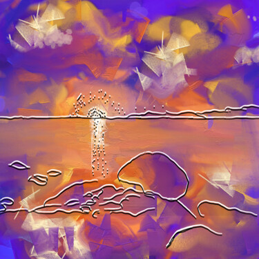 Grafika cyfrowa / sztuka generowana cyfrowo zatytułowany „Sea of Light” autorstwa Krystel, Oryginalna praca, Malarstwo cyfro…