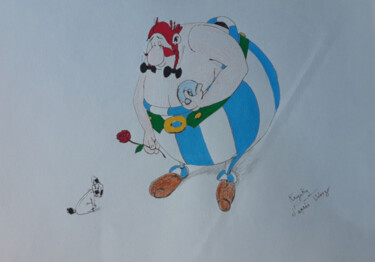 「Obelix's tribute」というタイトルの描画 Krystianによって, オリジナルのアートワーク, マーカー