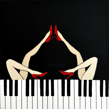 Malarstwo zatytułowany „Divas de Jazz #2” autorstwa Kristina Malashchenko, Oryginalna praca, Akryl Zamontowany na Panel drew…