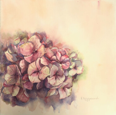 Painting titled "Crush and blush" by Krystyna Szczepanowski, Original Artwork, Watercolor