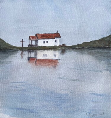 Painting titled "Reflection of the w…" by Krystyna Szczepanowski, Original Artwork, Watercolor