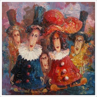 Painting titled "Rodzina / Family" by Krzysztof Lozowski, Original Artwork
