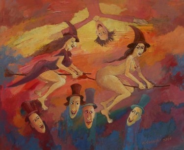 Painting titled "Zgubiona sukienka" by Krzysztof Lozowski, Original Artwork