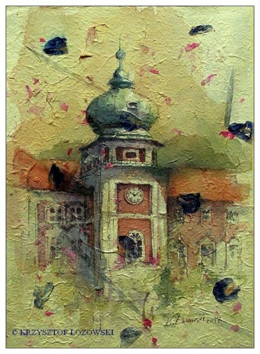 "Zamek w Łańcucie" başlıklı Tablo Krzysztof Lozowski tarafından, Orijinal sanat, Suluboya
