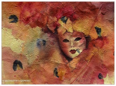 Painting titled "Lady Autumn" by Krzysztof Lozowski, Original Artwork, Watercolor