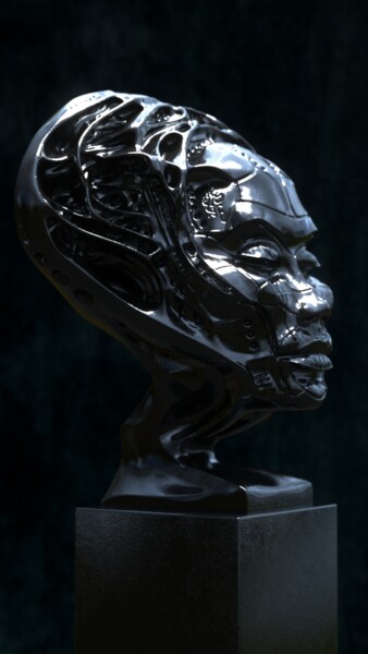 Skulptur mit dem Titel "NF1 Black" von Krzysztof Plonka, Original-Kunstwerk, Bronze