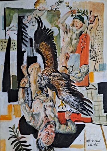 Pintura intitulada "Prometeusz after Ru…" por Krzysztof, Obras de arte originais, Óleo