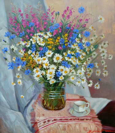 Malerei mit dem Titel "Flowers" von Ksandro, Original-Kunstwerk, Öl