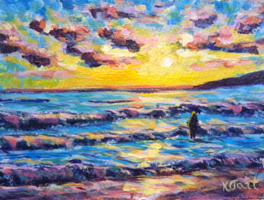 Painting titled "Dance of the ocean" by Ksenia Tsyganyuk, Original Artwork, Acrylic