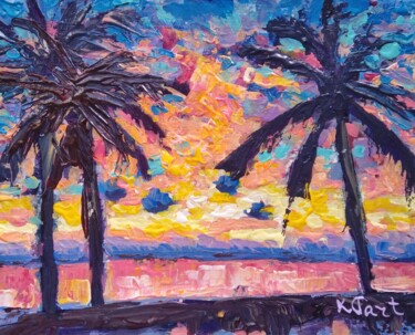 Painting titled "Evening chill" by Ksenia Tsyganyuk, Original Artwork, Acrylic