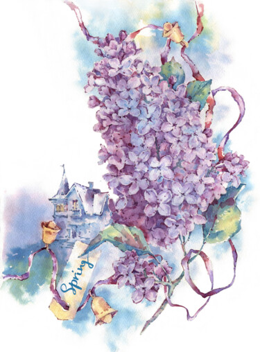 Картина под названием ""The Four Seasons -…" - Ksenia Selianko, Подлинное произведение искусства, Акварель