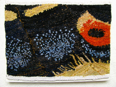 Textile Art titled "Natural motives 3" by Kseniia Hopko, Original Artwork, Tapestry Mounted on Wood Panel