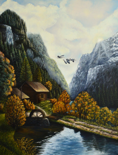 Peinture intitulée "My paradise corner" par Ksenya Morozova, Œuvre d'art originale, Huile Monté sur Châssis en bois