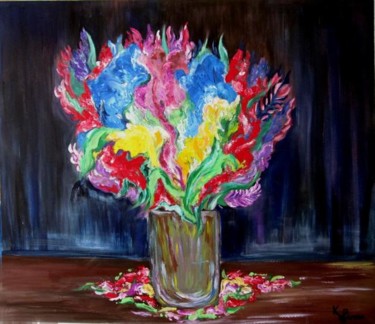 Peinture intitulée "les fleurs dans le…" par Kspersee, Œuvre d'art originale