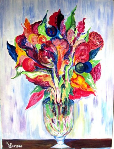 Peinture intitulée "jaillissement floral" par Kspersee, Œuvre d'art originale
