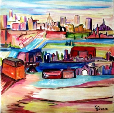 Peinture intitulée "ville fabuleuse" par Kspersee, Œuvre d'art originale
