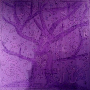 Peinture intitulée "MONOCOLOR lilac" par Kuky, Œuvre d'art originale, Huile